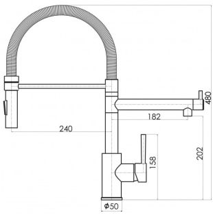 Смеситель для кухни Florentina Стелла с подключением под фильтр хром