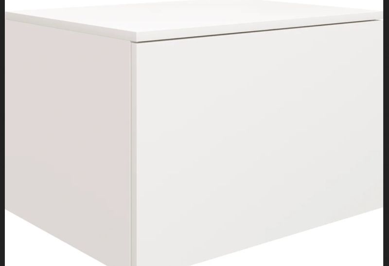 Столешница STWORKI Ольборг 100 дуб карпентер, без отверстий, с тумбой 60, с раковиной STWORKI Soul 1 белой