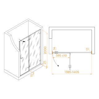Душевая дверь RGW SV-004B 353200414-14 140см чёрный