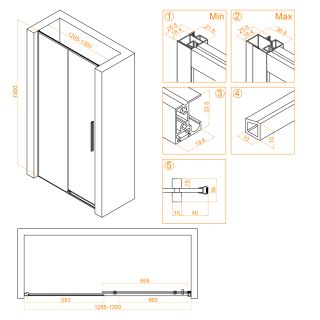 Душевая дверь RGW SV-12B 32321213-14 130см чёрный