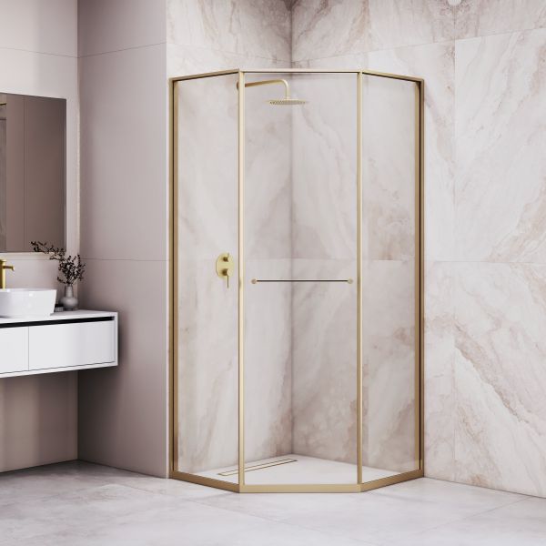 Душевой уголок RGW SV-82Gb "L" 33328200-16L 100x100 см брашированное золото