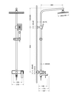 Душевая система Timo Torne SX-4320/03 черный