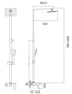 Душевая стойка Haiba HB24803-7 чёрный матовый