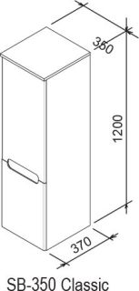 Ravak Шкаф боковой SB-350 CLASSIC P белый