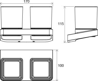 Ravak Держатель с двумя стаканами (стекло) TD 220.00