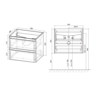 Тумба под раковину Vincea Vico VMC-2V600BT 60 см