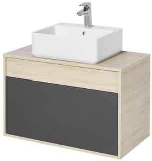 Тумба под раковину Акватон Лофт Урбан 80см дуб орегон/серый графит 1A247601LQX60