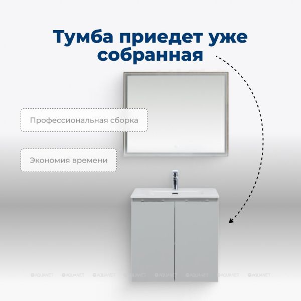 Тумба под раковину Aquanet Алвита New 303903 70 см серый