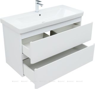 Тумба под раковину Aquanet Эмбер 330469 105 см белый матовый