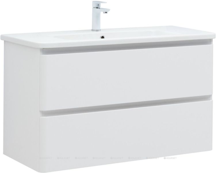 Тумба под раковину Aquanet Эмбер 330469 105 см белый матовый