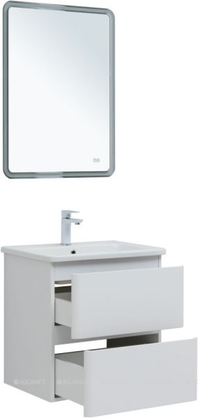 Тумба под раковину Aquanet Эмбер 330465 60 см белый матовый