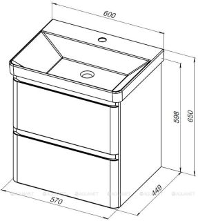 Тумба под раковину Aquanet Эмбер 330466 60 см чёрный матовый