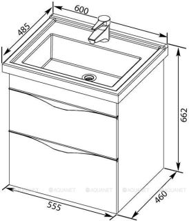 Тумба под раковину Aquanet Эвора 183000 60 см дуб антик