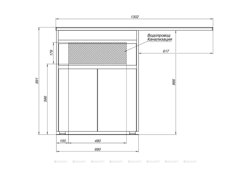 Тумба под раковину Aquanet Токио 237746 68 см белый