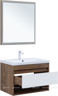 Тумба под раковину Aquanet Тренд 345118 75 см дуб рустикальный/белый сатин