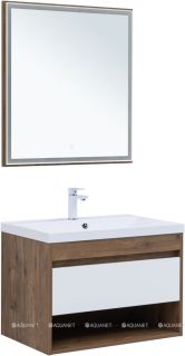 Тумба под раковину Aquanet Тренд 345118 75 см дуб рустикальный/белый сатин