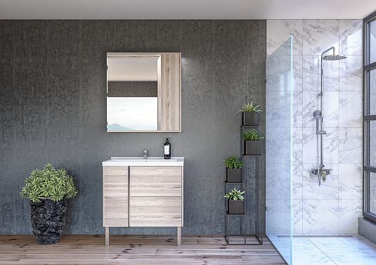 Тумба под раковину Акватон Стоун 80см белый 1A228201SX010