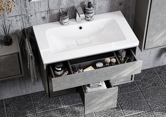 Тумба под раковину Акватон Уэльс 80см тёмный шоколад 1A267901WA6A0