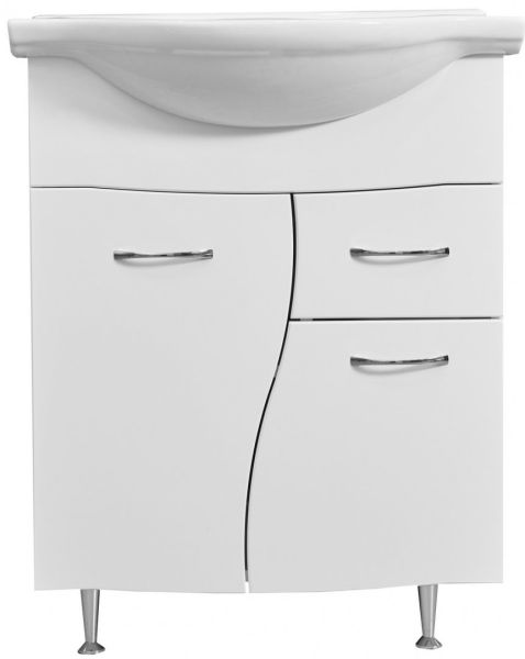 Тумба под раковину Stella Polar Волна 65см белый SP-00000056
