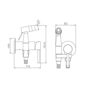 Гигиенический душ со смесителем Raglo R20.54.09 графит