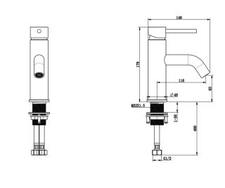 Смеситель для раковины Bronze de Luxe SCANDI 1451W, белый