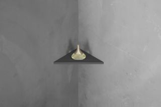 Угловая полочка для ванной комнаты ABBER Stein AS1652LMB 40см чёрный матовый