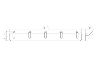 Вешалка с пятью крючками для ванной Wonzon & Woghand Still WW-6655 хром