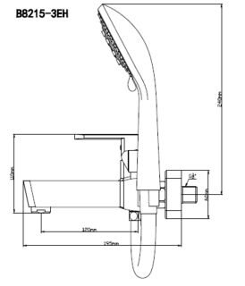 Смеситель для ванны с душем BOOU B8215-3EH хром