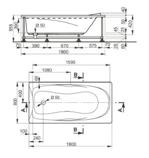 Veedi Ванна акриловая Una 13118080 180х80
