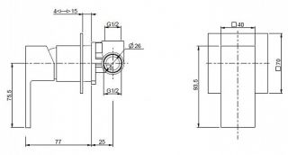 Встраиваемый однорычажный смеситель для душа, золото Cezares UNIKA-DIM-03/24