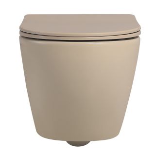 Подвесной унитаз ABBER Bequem AC1100MBB безободковый бежевый матовый