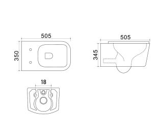 Унитаз подвесной Azario Nova AZ2216 безободковый с ультратонким сиденьем микролифт