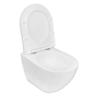 Унитаз подвесной Azario Trevi AZ-0093UQ3 безободковый в комплекте с сидением микролифт Смыв торнадо