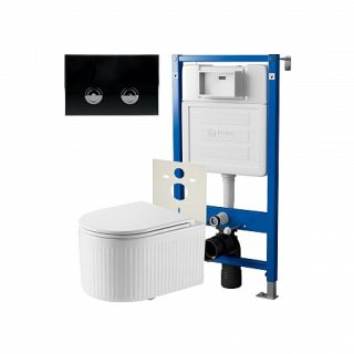 Комплект унитаза с инсталляцией Point Элемент PN48322BC с сиденьем Микролифт