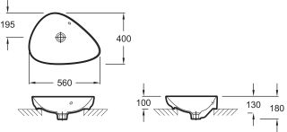 Раковина - столешница  Jacob Delafon NOUVELLE VAGUE EVI102-00