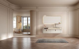 Комплект мебели для ванной Black&White Gravity V-2406 Hettich drawers Nano-Alloy 2-hole mirror LED Anti-fog