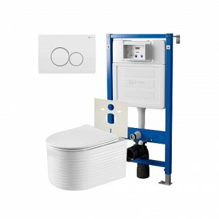 Комплект унитаза с инсталляцией Point Элемент PN48263WC с сиденьем Микролифт