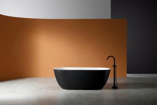 Ванна из искусственного камня ABBER Frankfurt AM9941BW 170x75см чёрно-белый матовый