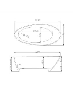 Ванна из искусственного камня Фэма Стиль Стелла 170x78 см