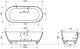 Ванна STWORKI Берген 180x80 см отдельностоящая овальная из искусственного камня