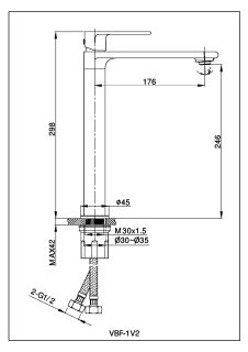 Смеситель для раковины Vincea Vogue VBF-1V2BG однорычажный, брашированное золото