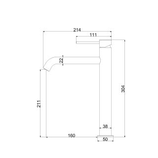 Смеситель для раковины Vincea City VBF-2C2BG, брашированное золото