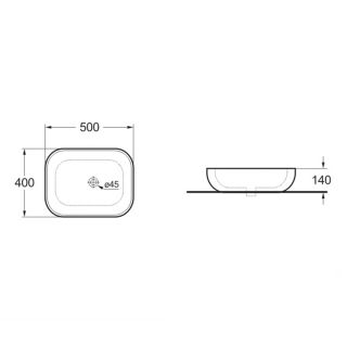 Раковина Vincea VBS-101MB 50 см черная