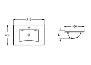 Раковина керамическая Vincea VBS-13980MA 81см антрацит матовый