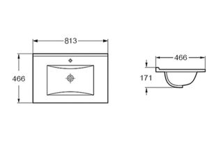 Раковина керамическая Vincea VBS-13980MB 81см чёрный