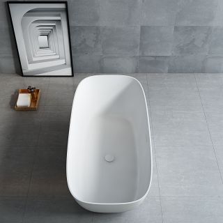 Ванна из искусственного камня Vincea VBT-6S02MW 170x75 Белая матовая без гидромассажа