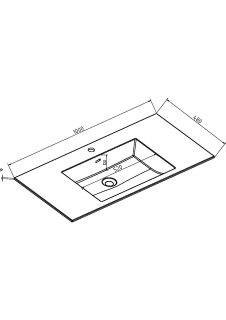 Раковина Vincea VCB-13100B 100 см черный