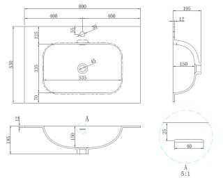 Раковина Vincea Elise VCB-4EL800MW, Corian, цвет белый матовый