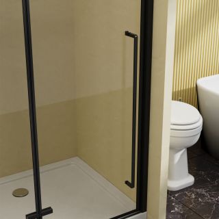 Душевая дверь Vincea Slim-N VDPH-5SN100CLB, 1000, черный, стекло прозрачное