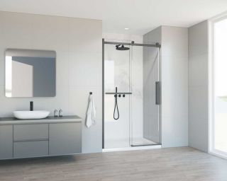 Душевая дверь Vincea Como Soft VDS-1CS110CLGM, 1100, вороненая сталь, стекло прозрачное